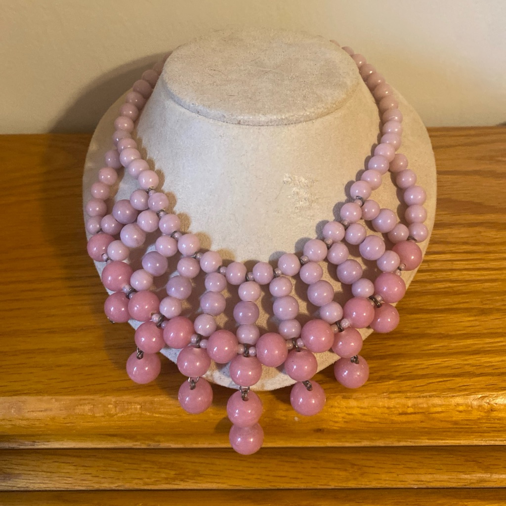 Zad Blush Pink Beaded Statement Necklace